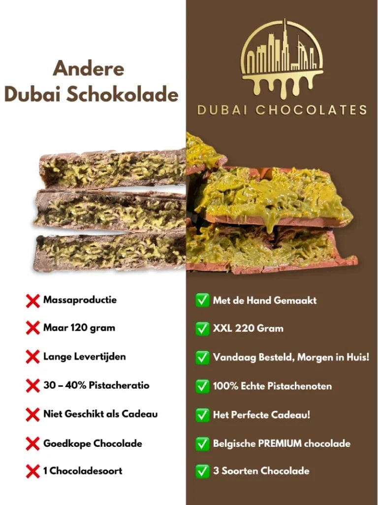 1 Kilo Dubai Chocolade Reep