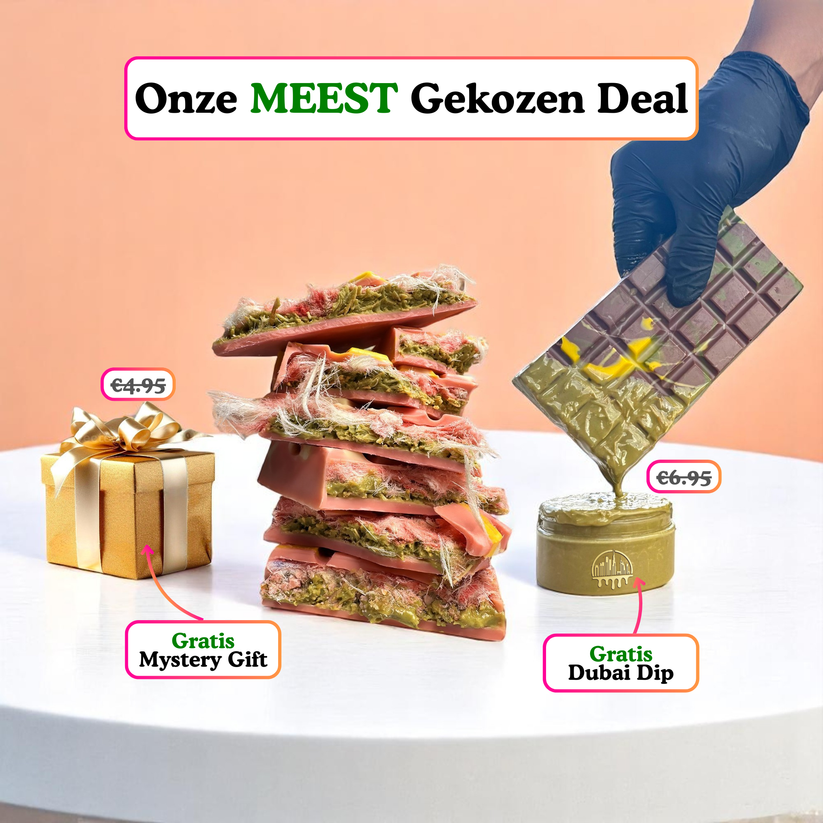 Chocoladereep met Pistachecrème, Roze Chocolade en Knapperige Kadayif